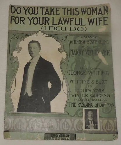 Do You Take This Woman For Your Lawful Wife Piano Sheet Music