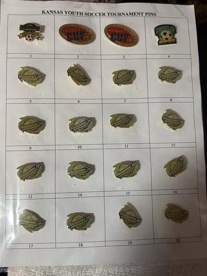 Unique/Rare Set of 20 Kansas State Youth Soccer Pins (Duplicates)
