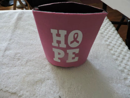 BREAST CANCER "HOPE" KOOZIE ( DRINK HUGGIE) NEW