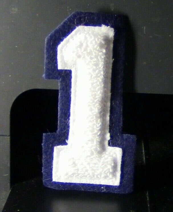Athletic Letter, "Number 1" White and Black Background