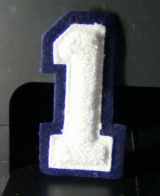 Athletic Letter, "Number 1" White and Black Background