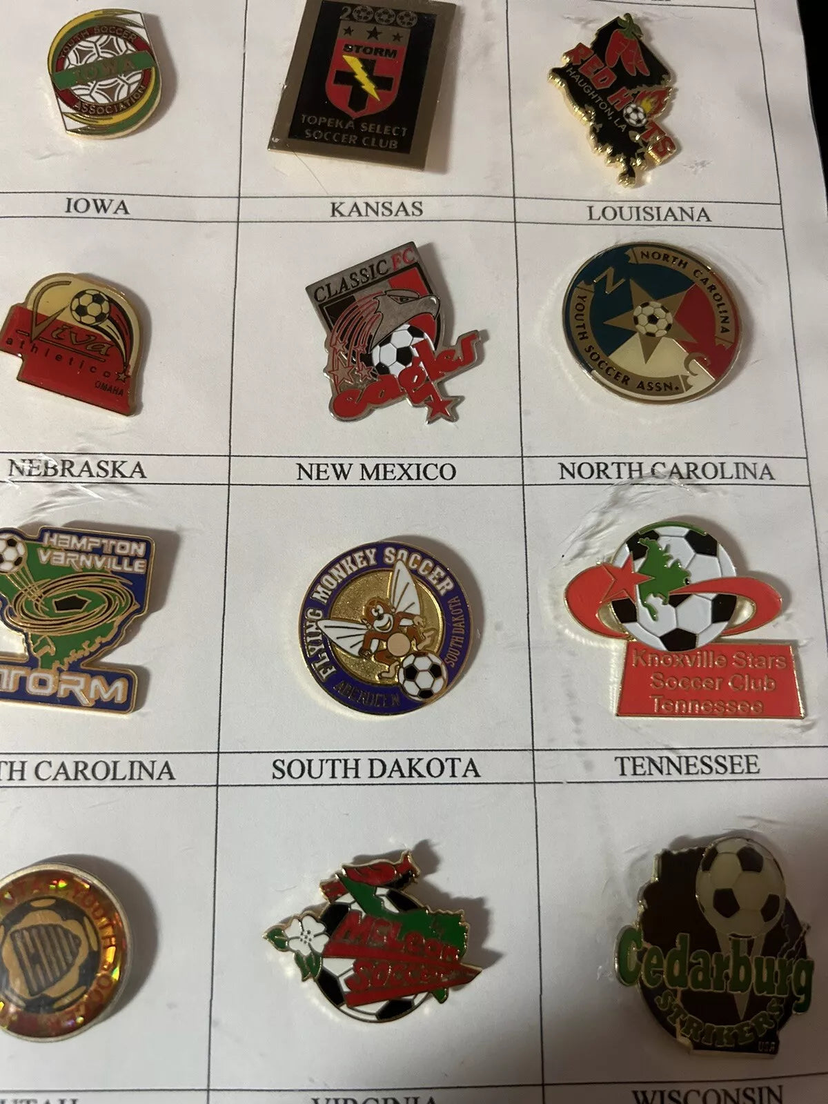 Unique/Rare Set of 20 Different States-Youth Soccer Pins (2)