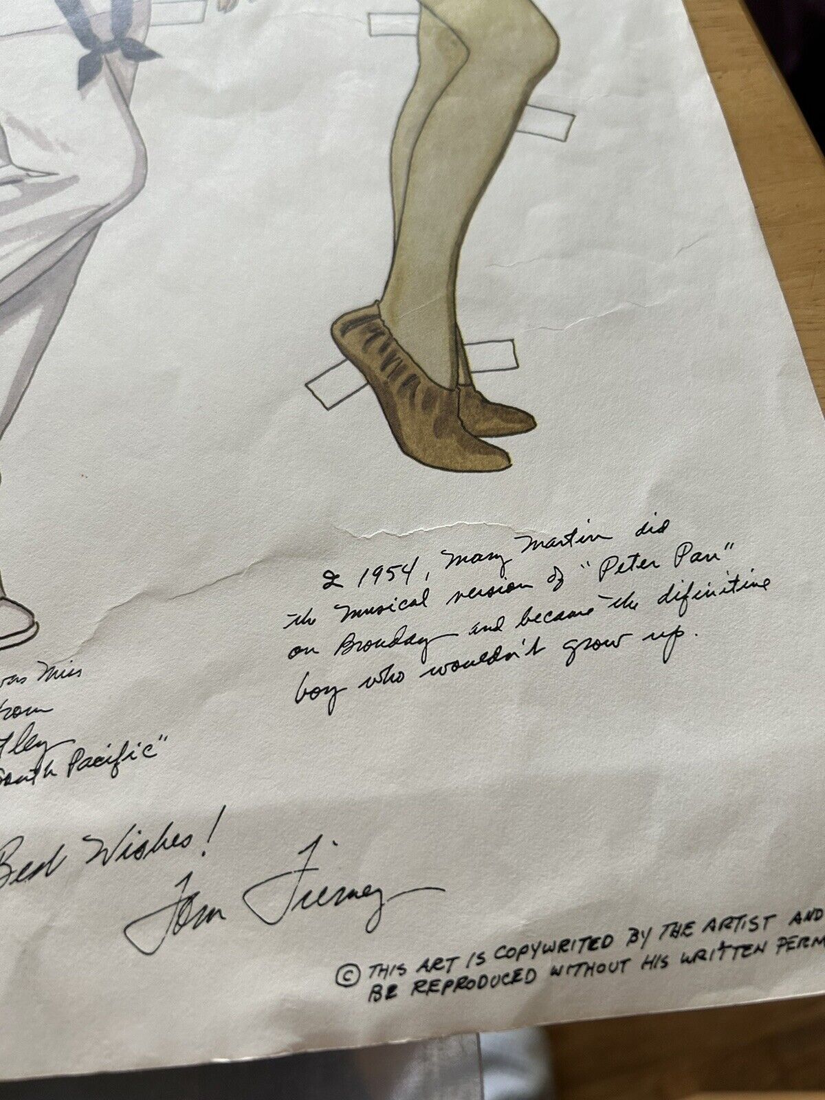 SOUVENIR PAPER DOLL "REGARDS TO BROADWAY" JUNE 1981 AUTOGRAPHED: TOM TRERNEY