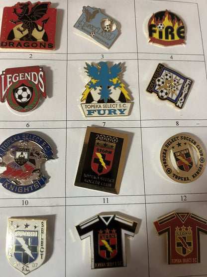 Unique/Rare Set of 20 Kansas State Youth Soccer Pins