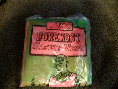 HUNTERS SAFETY VEST Lightweight Size Medium Flourescent Orange-License Holder