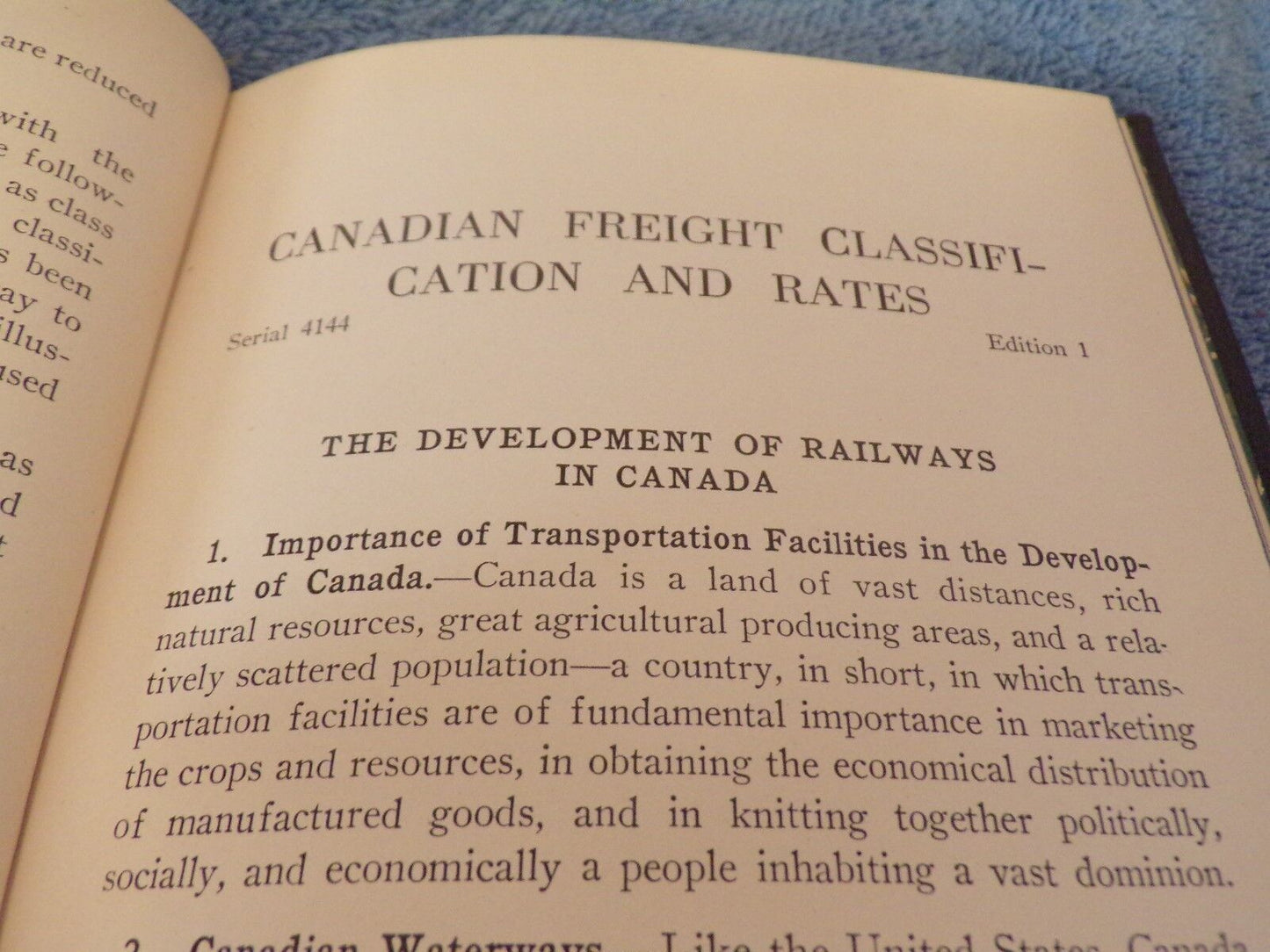 Rate Making Canadian Classification Book 1931 Printing