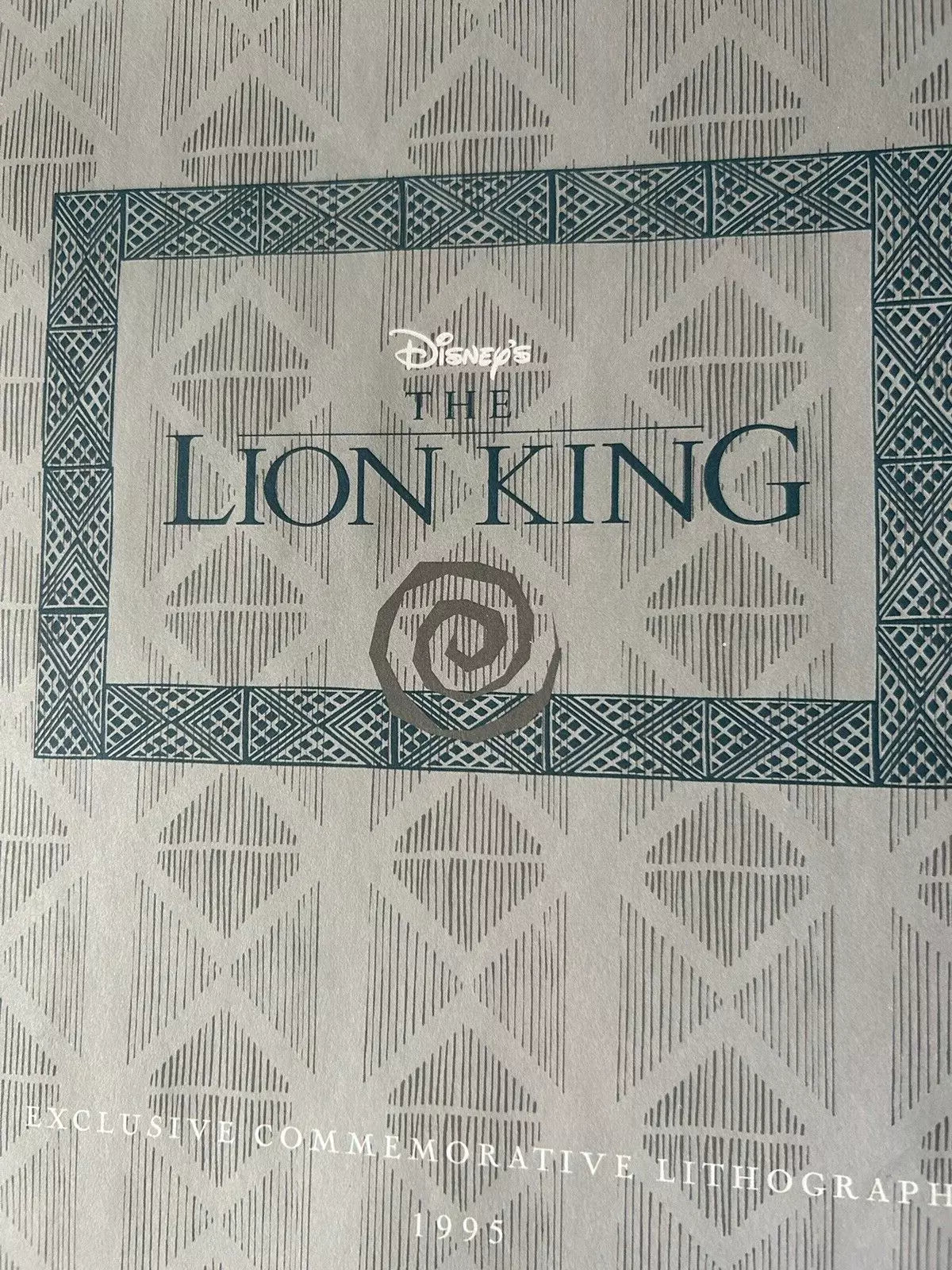 DISNEY'S LION KING COMEMORATIVE LITHOGRAPH 14 X 11 INCHES-1995