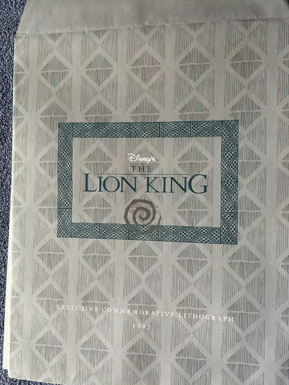DISNEY'S LION KING COMEMORATIVE LITHOGRAPH 14 X 11 INCHES-1995