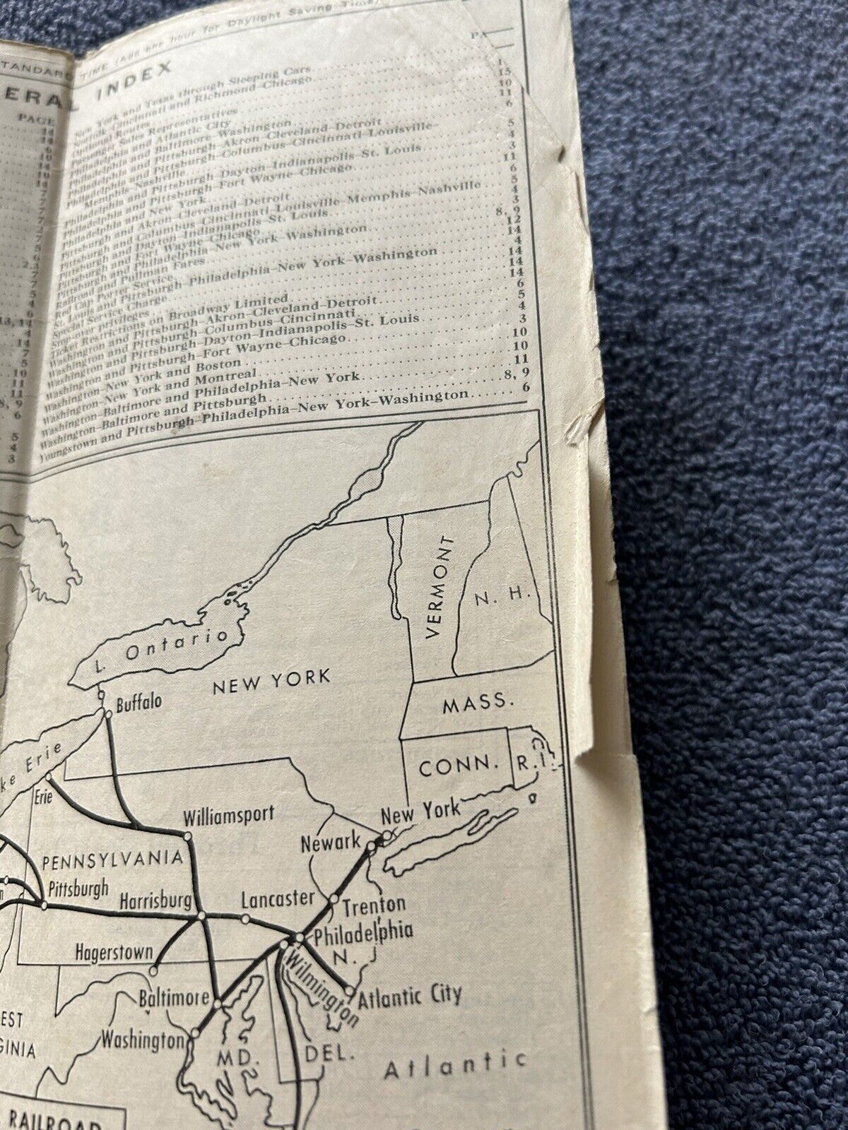 PENNSYLVANIA RAILROAD CONDENSED TIJE TABLES JULY 29, 1956