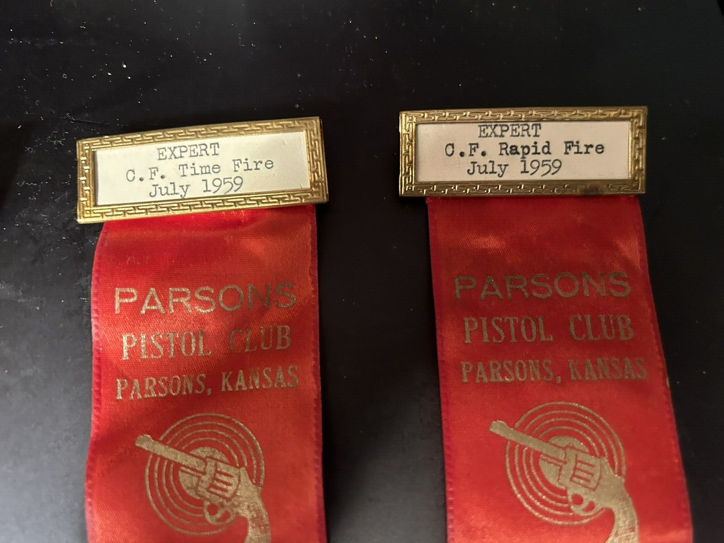 Vintage 1959 Parson's (Kansas) Shooting Club Award Ribbon Set of 4