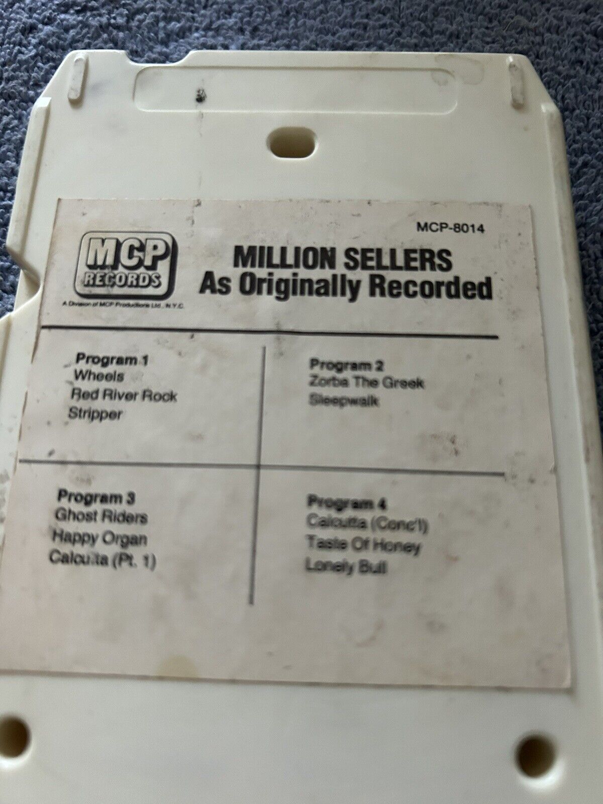 8 TRACK TAPE: MILLION SELLERS AS ORIGINALLY RECORDED