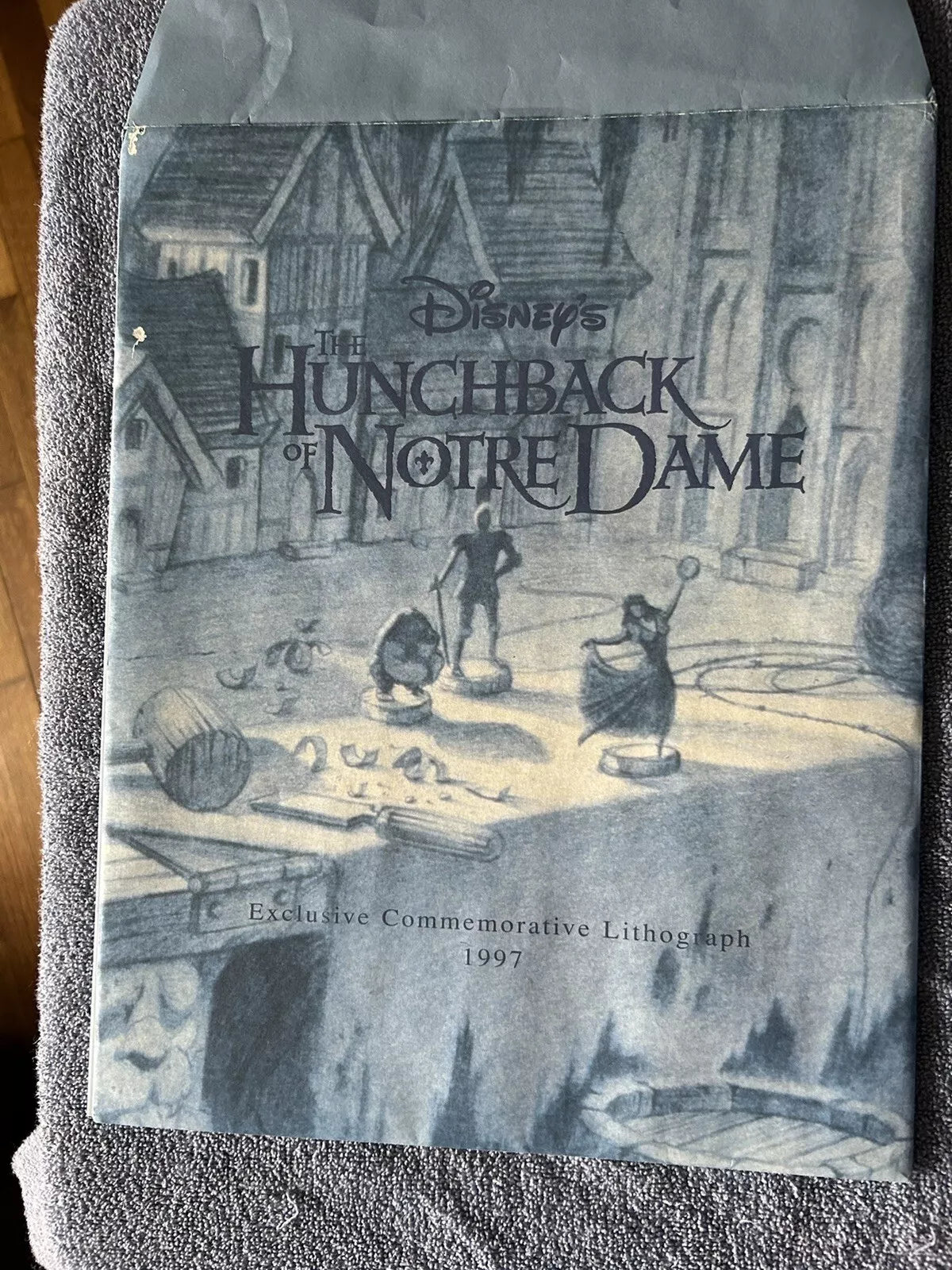 DISNEY'S THE HUNCHBACK OF NOTRE DAME COMEMORATIVE LITHOGRAPH 14 X 11 INCHES-1997