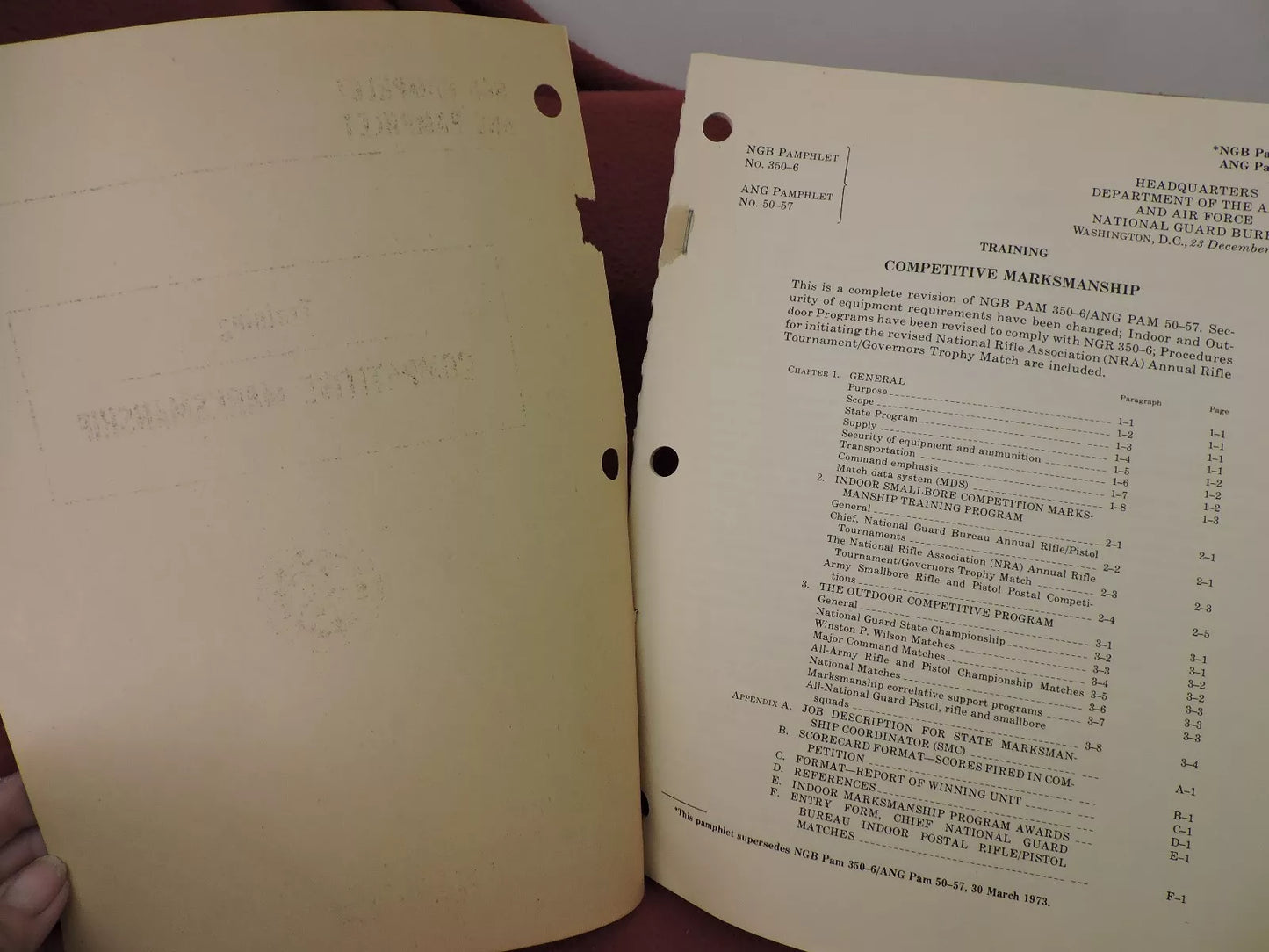 Dept the Army and Air Force National Guard Bureau -Competitive Markmanship 1974