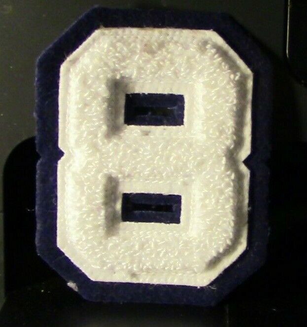Athletic Letter, "Number 8" White and Black Background
