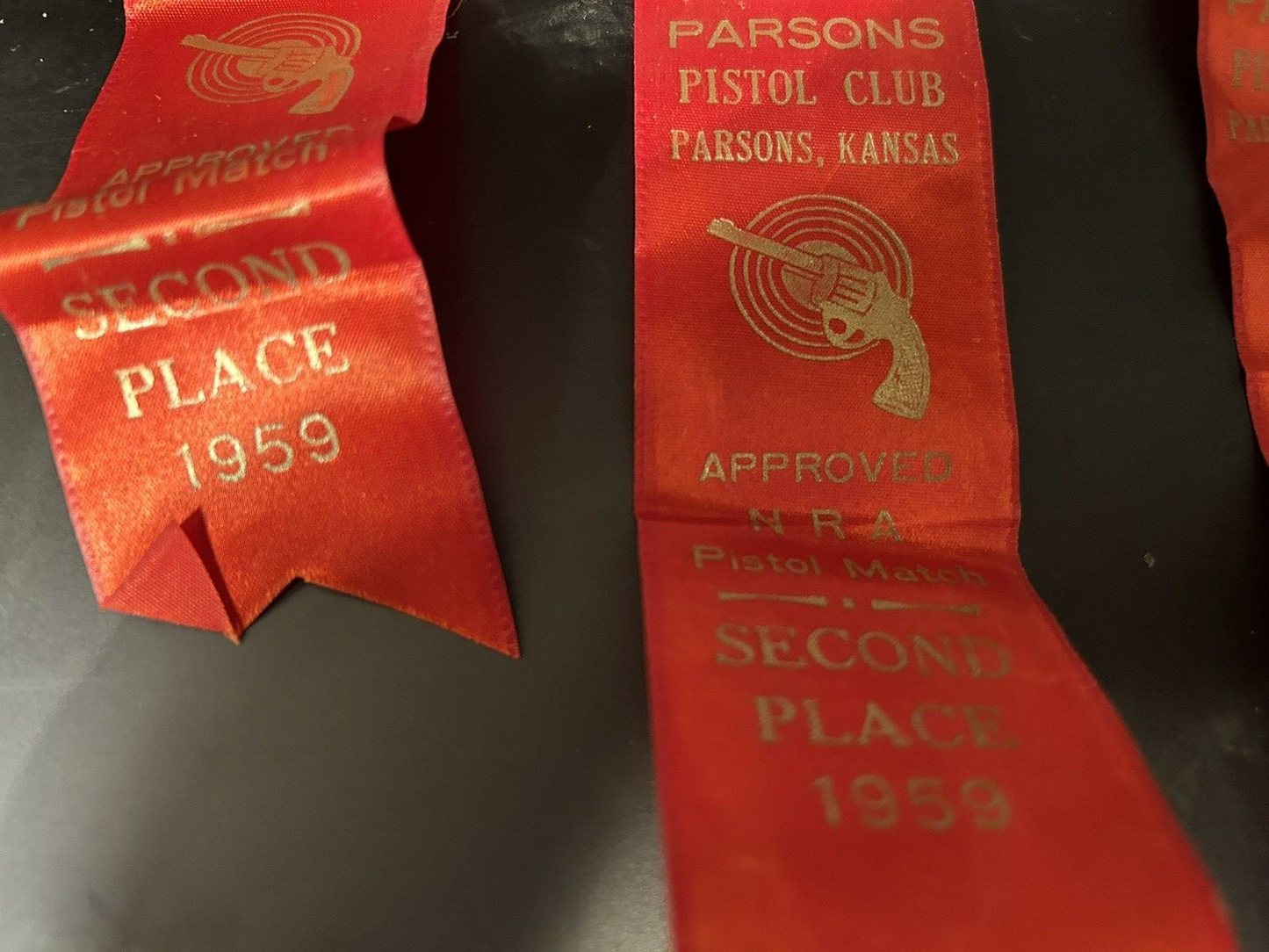 Vintage 1959 Parson's (Kansas) Shooting Club Award Ribbon Set of 4