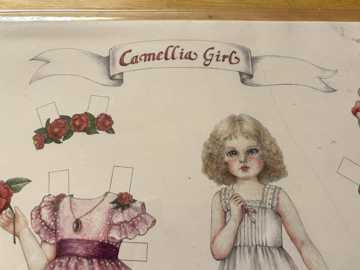 CAMELLIA GIRL PAPER DOLL, SACRAMENTO PIONEER DOLL CLUB, AICO GEUTZ 1986