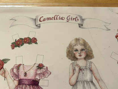 CAMELLIA GIRL PAPER DOLL, SACRAMENTO PIONEER DOLL CLUB, AICO GEUTZ 1986