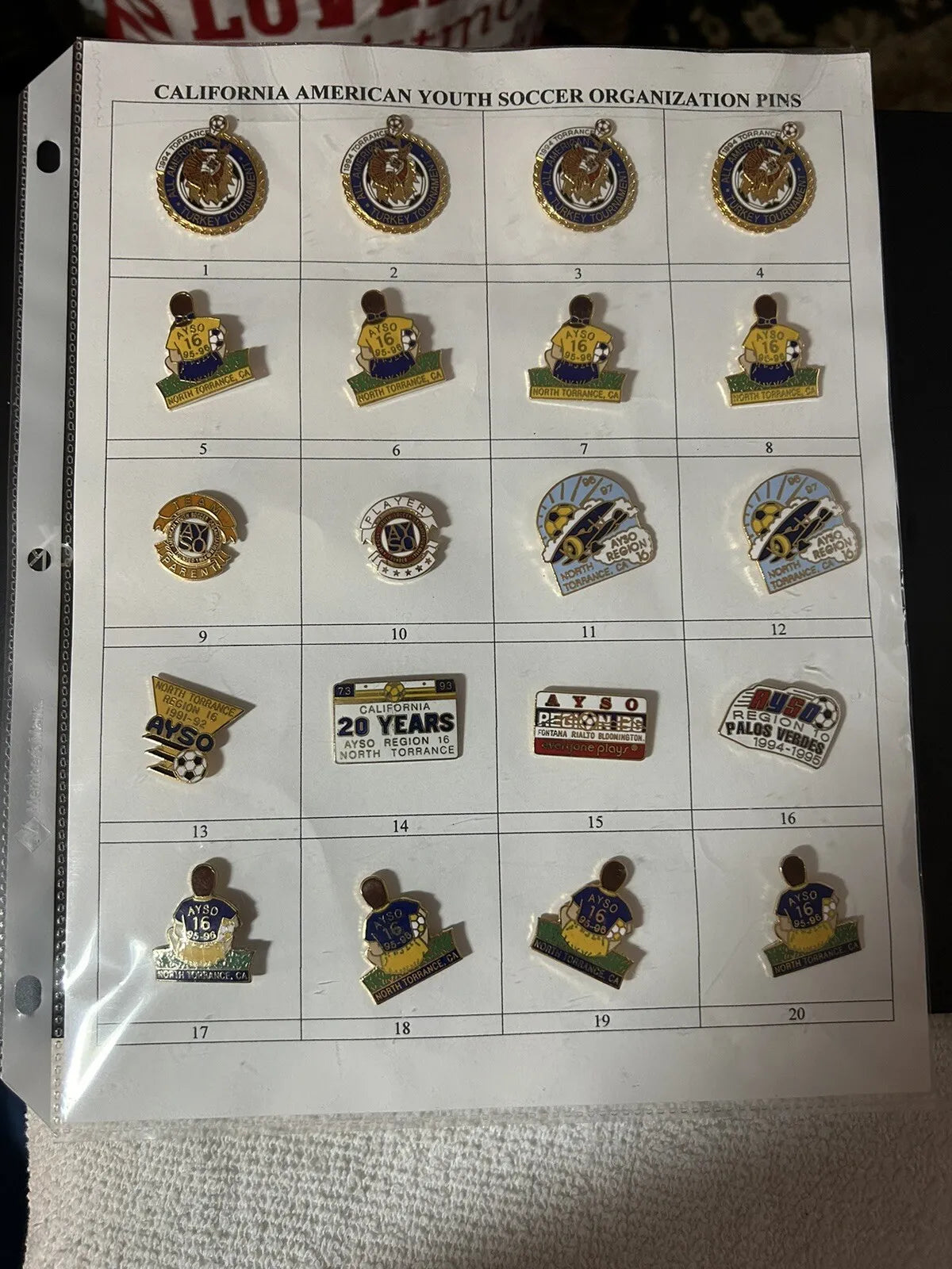 Unique/Rare Set of 20 California State Youth Soccer Pins