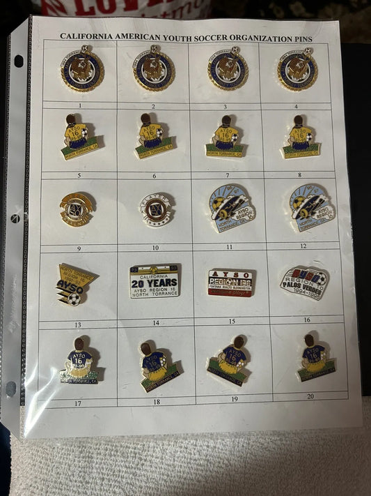 Unique/Rare Set of 20 California State Youth Soccer Pins