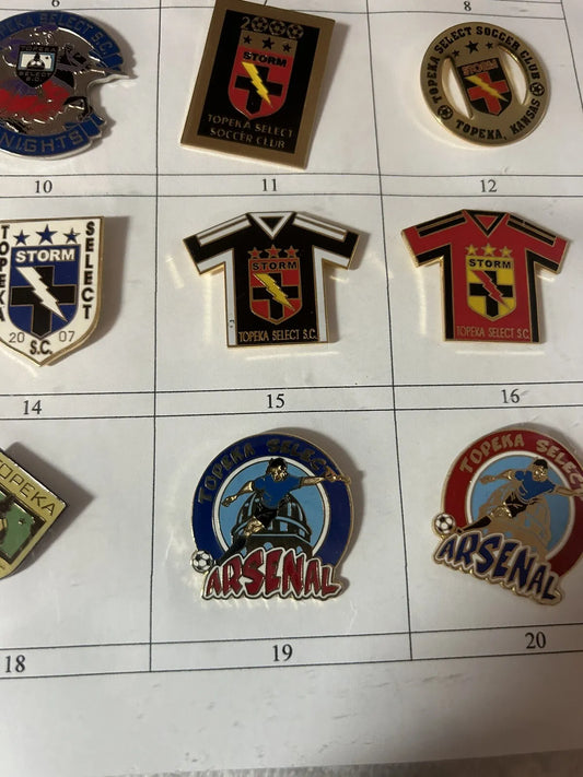 Unique/Rare Set of 20 Kansas State Youth Soccer Pins