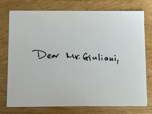 Dear Mr. Giuliani Postcard (A Thank You)