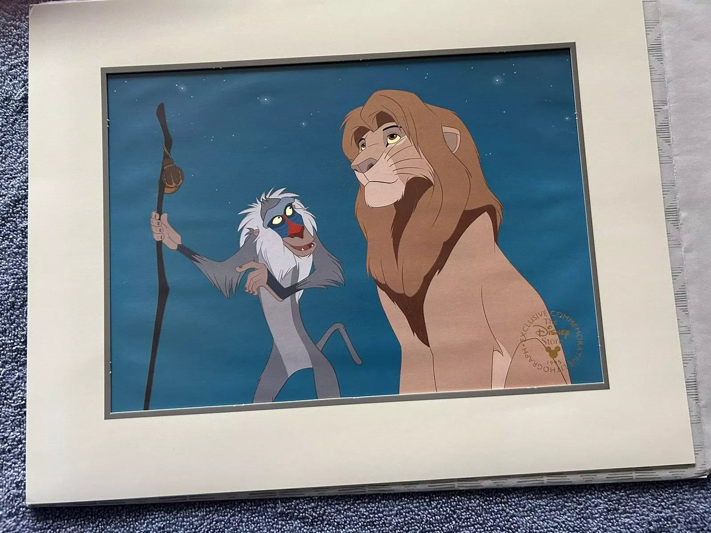 DISNEY'S LION KING COMEMORATIVE LITHOGRAPH 14 X 11 INCHES-1995