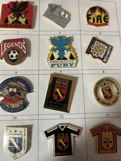 Unique/Rare Set of 20 Kansas State Youth Soccer Pins