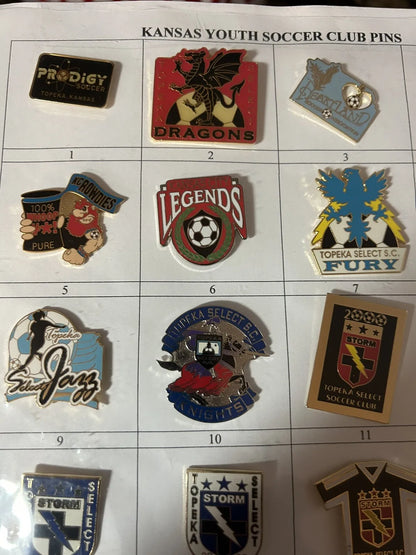 Unique/Rare Set of 20 Kansas State Youth Soccer Pins