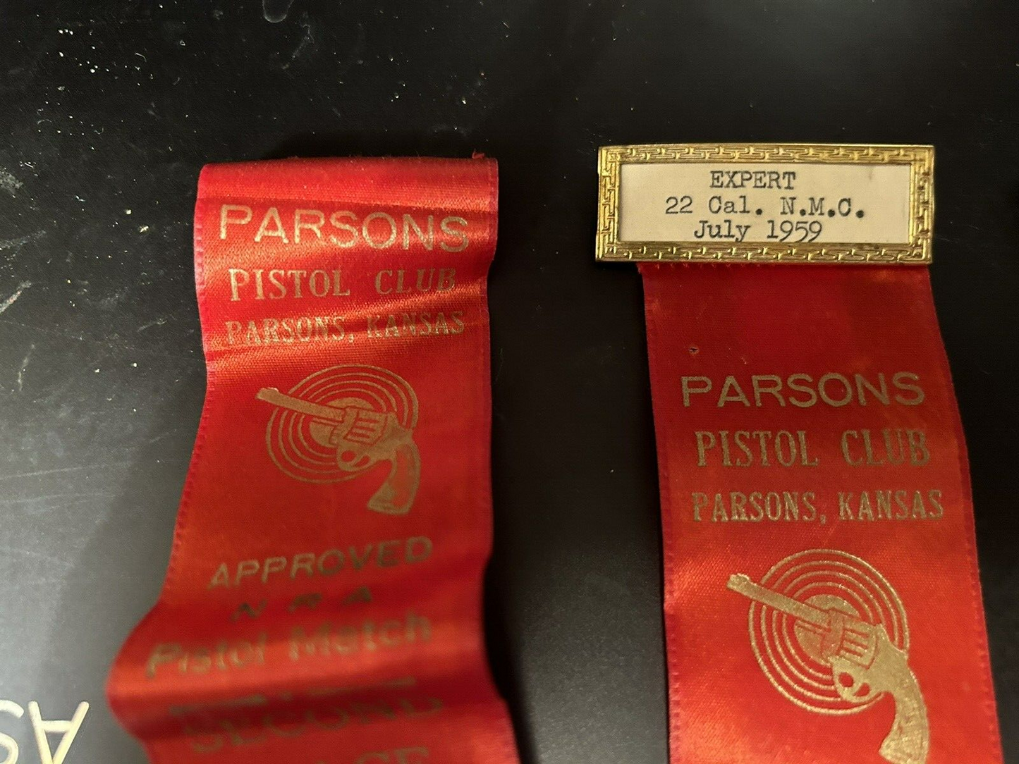 Vintage 1959 Parson's (Kansas) Shooting Club Award Ribbon Set of 4