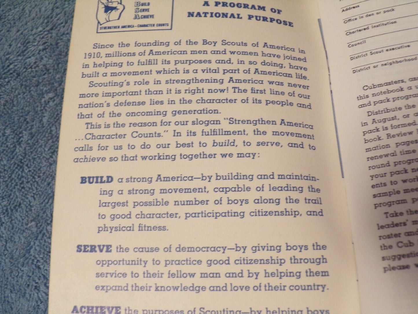 1963-1964 Cub Scout Leader's Program Notebook