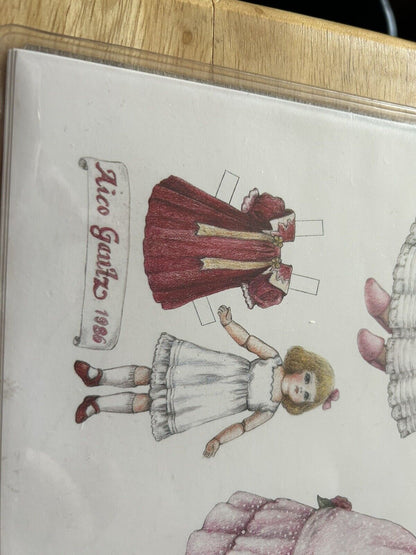 CAMELLIA GIRL PAPER DOLL, SACRAMENTO PIONEER DOLL CLUB, AICO GEUTZ 1986