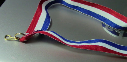 MEDAL RIBBON WITH CLIP-RED/WHITE/BLUE