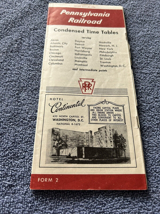 PENNSYLVANIA RAILROAD CONDENSED TIJE TABLES JULY 29, 1956