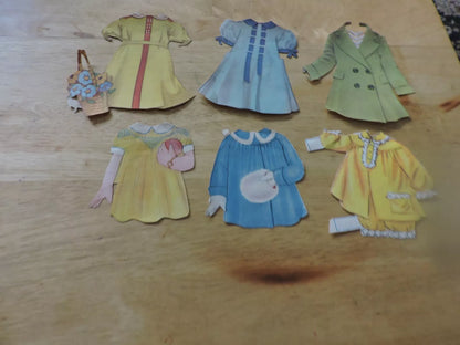 VINTAGE YOUTH PAPER DOLL OUTFITS 6 PIECES
