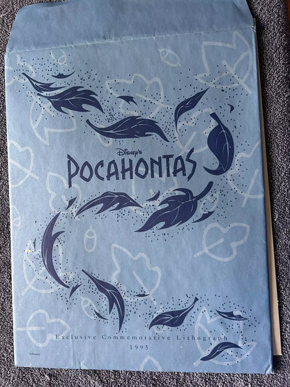 DISNEY'S POCAHONTAS COMEMORATIVE LITHOGRAPH 14 X 11 INCHES-1995