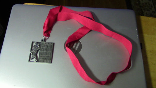 SQUARE SANTA CLARA VALLEY WESTLING ASSSOCIATION MEDAL-WITH RED RIBBON