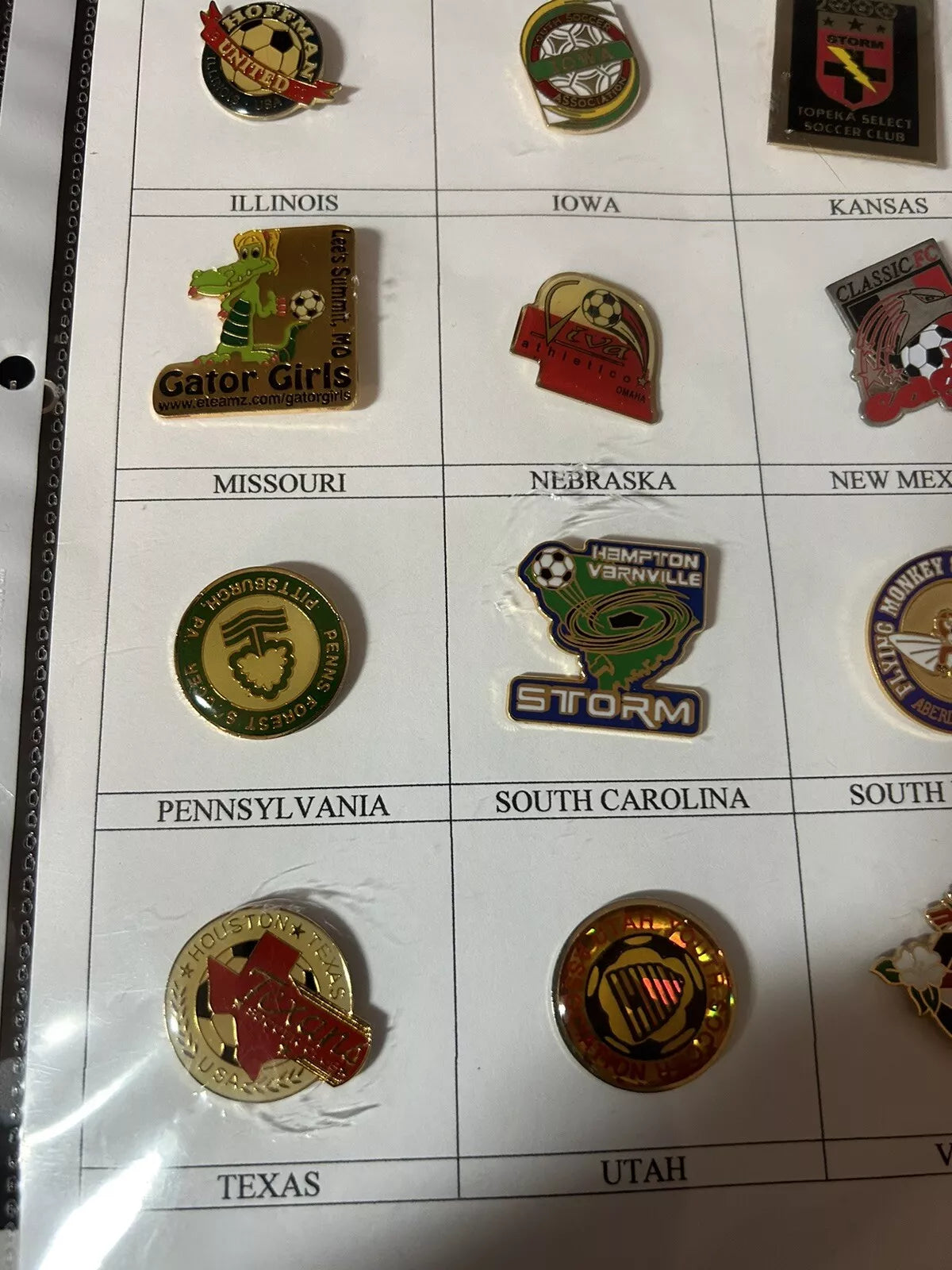 Unique/Rare Set of 20 Different States-Youth Soccer Pins (2)