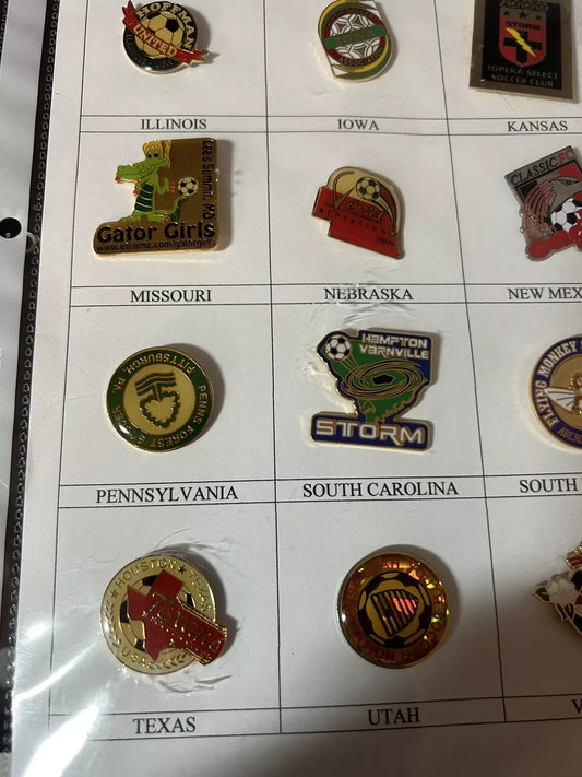 Unique/Rare Set of 20 Different States-Youth Soccer Pins (2)
