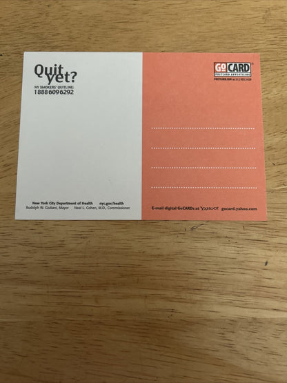 "Quit Yet?" NY Smokers Quit yet? Post Card