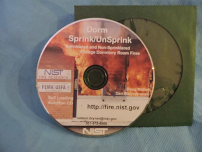 DORM SPRINK/UNSPRINK SPRINKLERED AND NON-SPRINKLED COLLEGE DORM FIRES CD