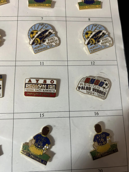 Unique/Rare Set of 20 California State Youth Soccer Pins