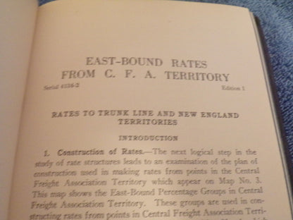 C.F.A And Trunk Line Rates Book 1931 Printing