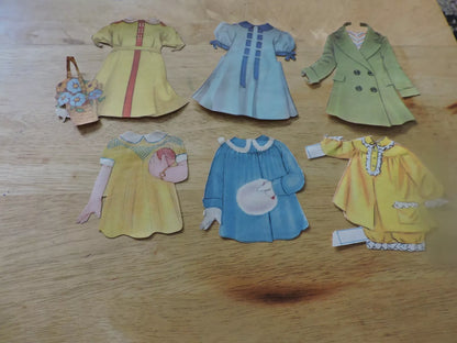 VINTAGE YOUTH PAPER DOLL OUTFITS 6 PIECES