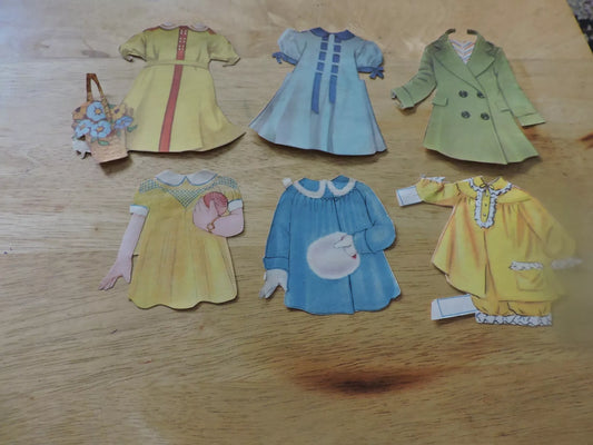 VINTAGE YOUTH PAPER DOLL OUTFITS 6 PIECES