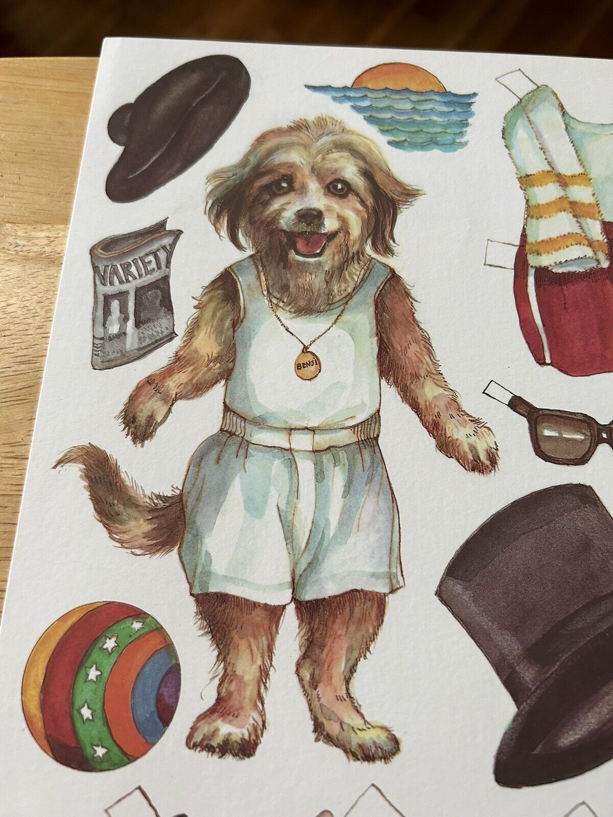 EVELYN GATHINGS: DOG WITH OUTFITS PAPER DOLL JULY 1987