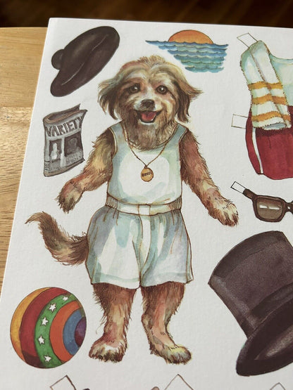 EVELYN GATHINGS: DOG WITH OUTFITS PAPER DOLL JULY 1987