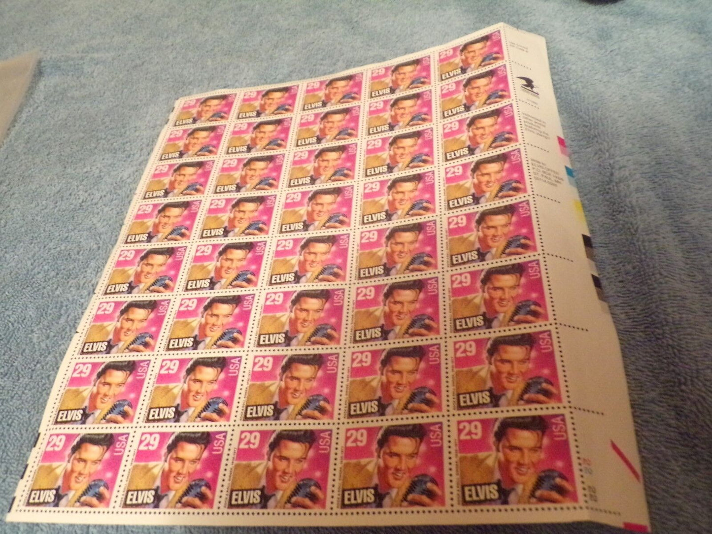 Page of 40 Elvis Presley Stamps (Unused)
