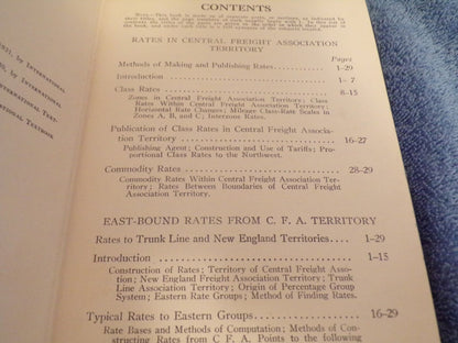 C.F.A And Trunk Line Rates Book 1931 Printing