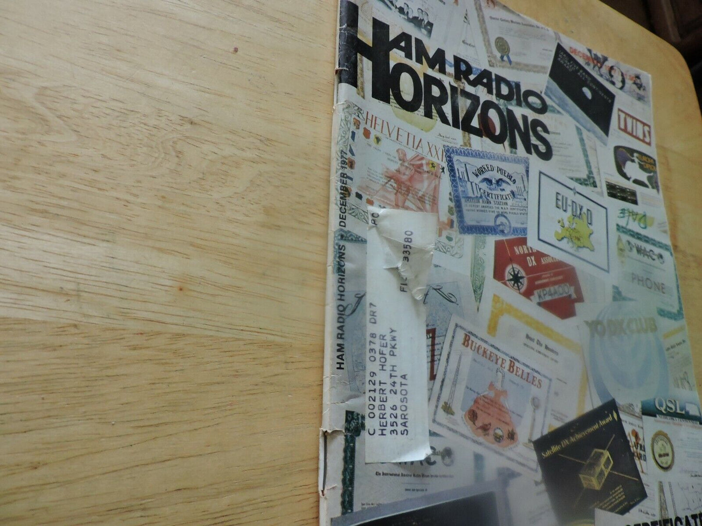 HAM RADIO HORIZONS--CERTIFICATES AND AWARDS 1977