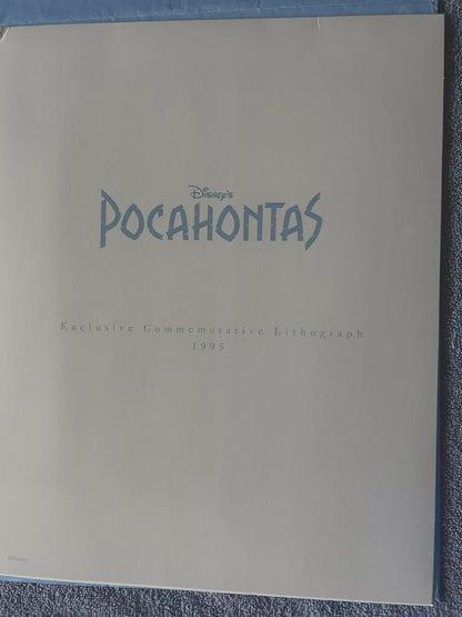 DISNEY'S POCAHONTAS COMEMORATIVE LITHOGRAPH 14 X 11 INCHES-1995
